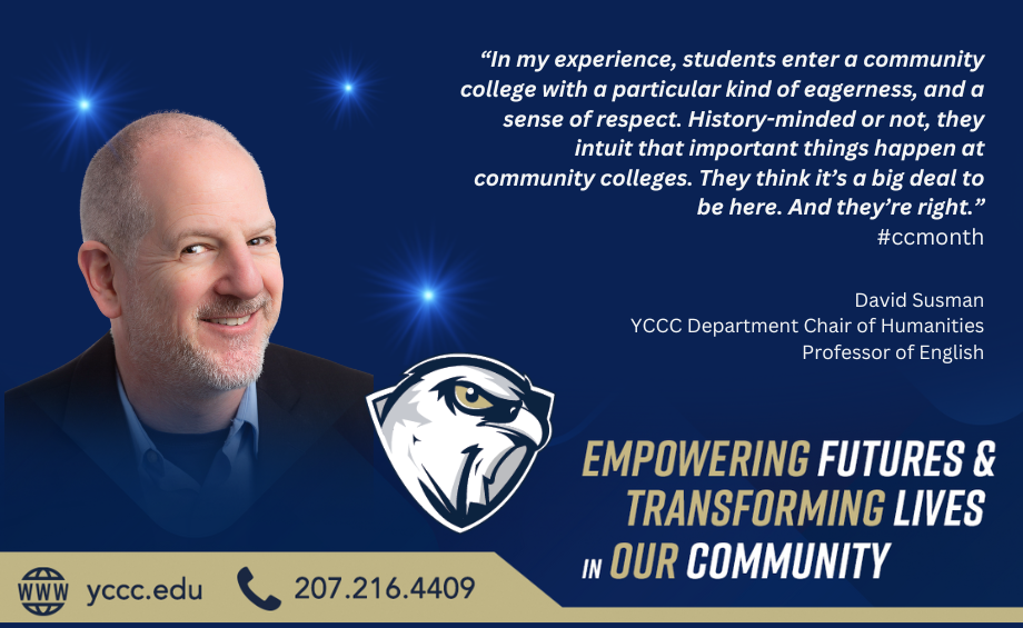 由YCCC教授David Susman撰写的社区讲座-霍克国家庆祝社区学院月